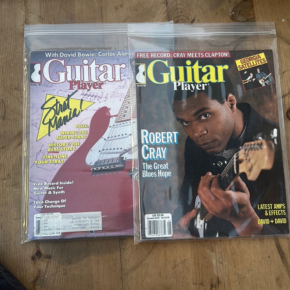 (Two)1987 Guitar Player magazines May & Aug.